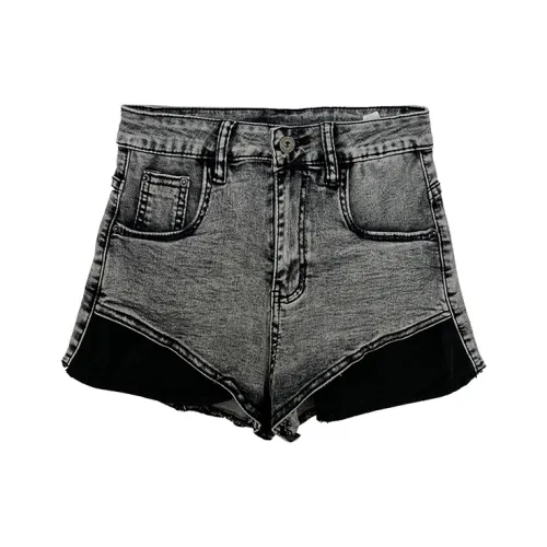 Icicofficial Denim Shorts Women's Black Gray Color