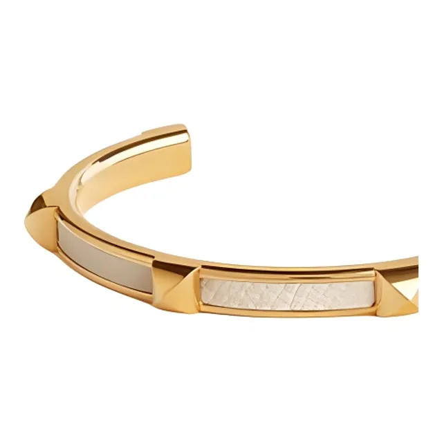 HERMES Calfskin, Metal Bracelets Unisex White-1