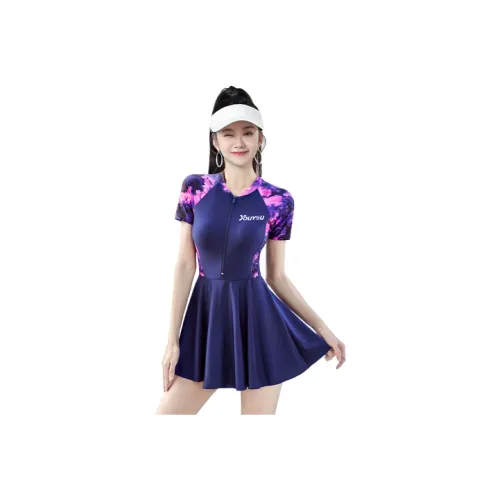 Youyou One Piece Swimsuits Women's Purple Starry Sky