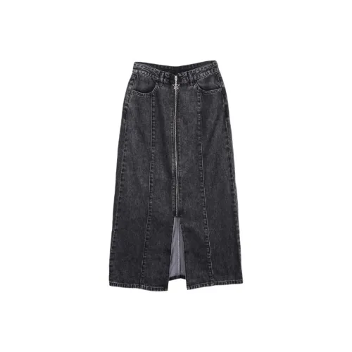 A21 Casual Long Skirts Women's Dark Gray