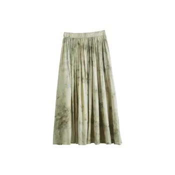 Olrain Casual Long Skirt Women's Tea Green