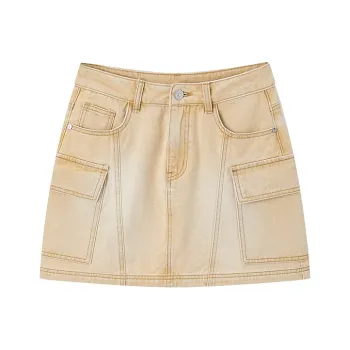 LEDIN Denim Short Skirts Women's Ginger Yellow