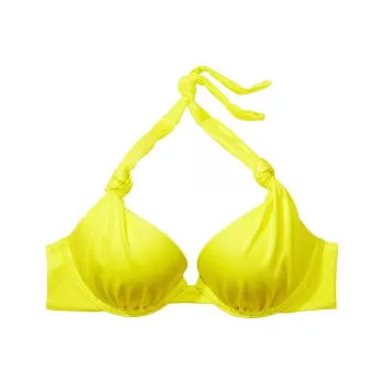 Victoria's Secret PINK Knotted Sexy Tee Push-Up Bikini Top/Yellow Bikini Women's Yellow