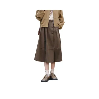 ZIHAN Casual Long Skirt Women's Moss Green