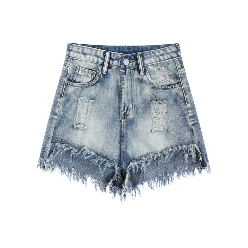 Garbege Denim Shorts Women's Blue-0