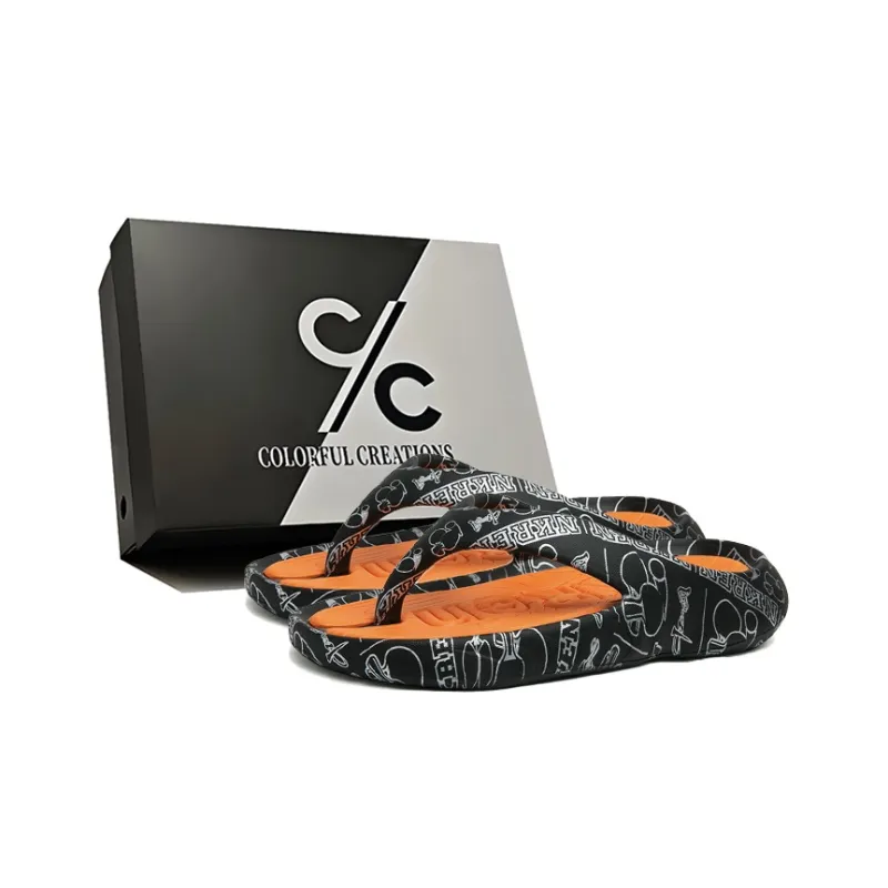 Colorful Creations EVA Quiet Odor Resistant Abrasion Resistant Massage Mat Flip Flops Men's-5