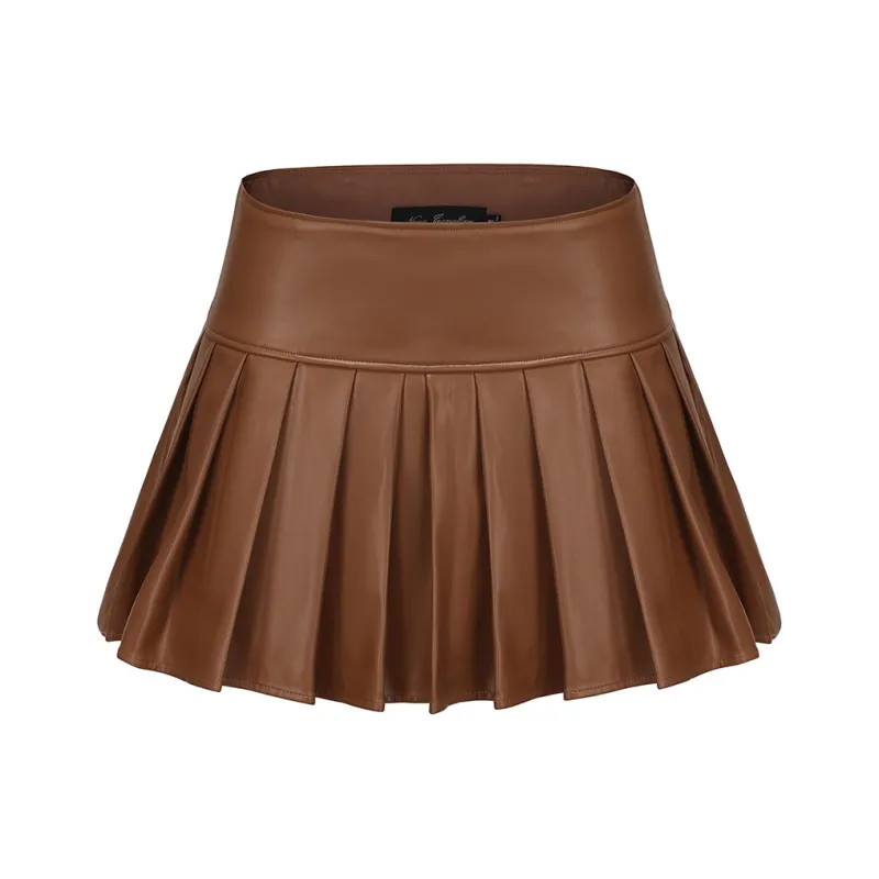 NANA JACQUELINE Casual Short Skirts Women's Light Coffee-0