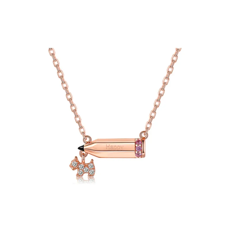 Agatha Zircon Necklace Collarbone Chain Women's Rose Gold-1