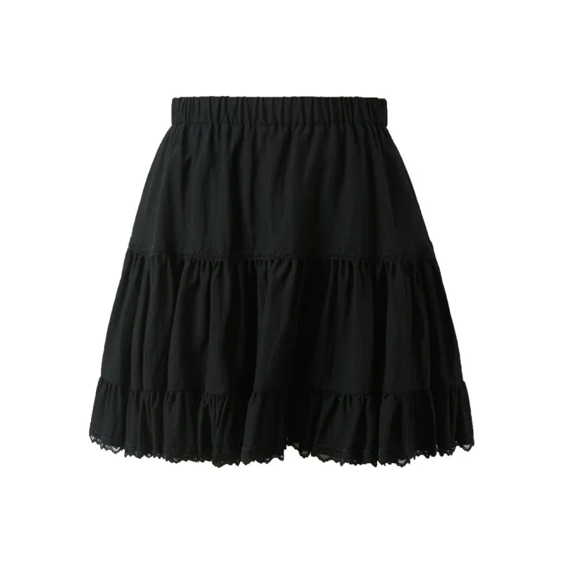 3COLOUR Casual Short Skirts Women's Classic Black-0