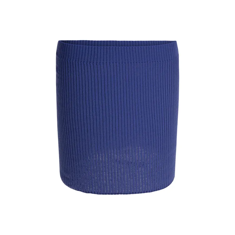 COURREGES Buttoned Light Rib Mini Skirt 'Sapphire'-0