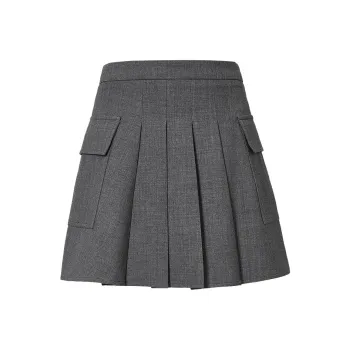 Hopeshow Casual Short Skirts Women's Smoke Gray