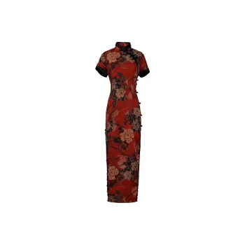 Mapping Cheongsams Women's Red