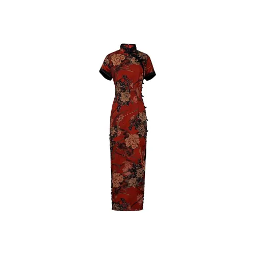 Mapping Cheongsams Women's Red