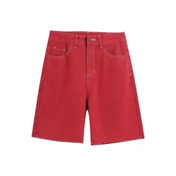 Pzhk Denim Shorts Women's Berry Red