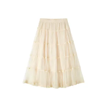 EICHITOO Casual Long Skirts Women's Ecru