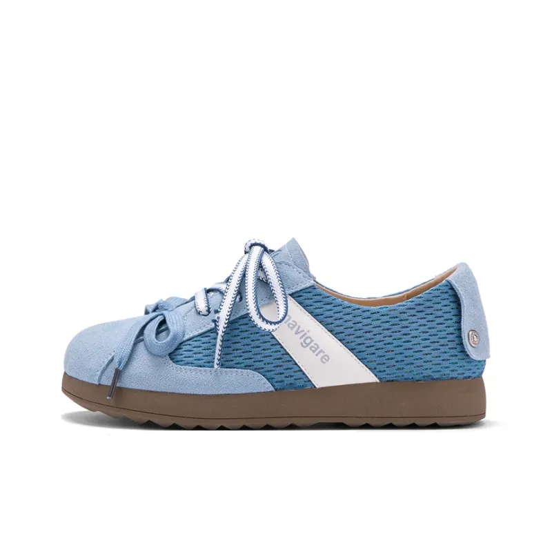 NAVIGARE Small Sailboat Breathable Low Top Skateboard Shoes Women's Blue-0