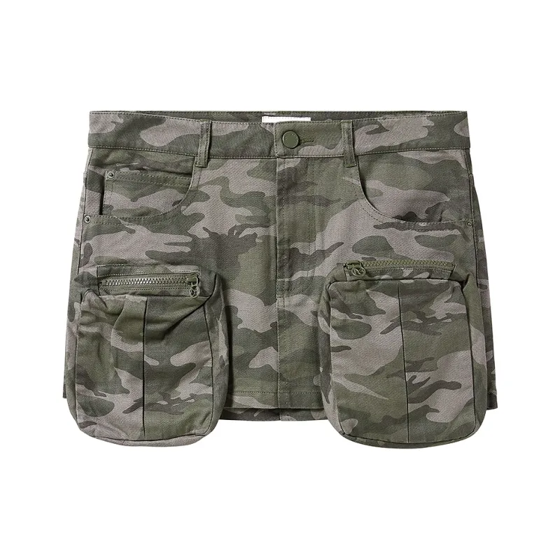 Miss Sixty Cargo Short Skirts Women's Army Green-0