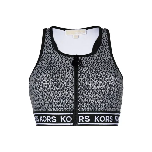 MICHAEL KORS Monogram print Zip up Bikini Top