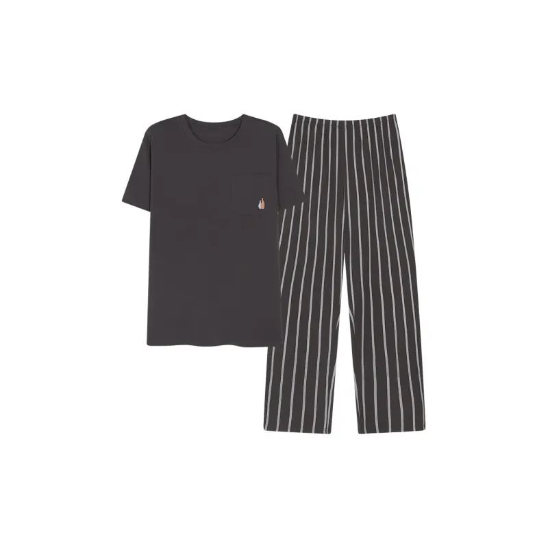 Floating Light Islands Pajama Set Men's Black-0