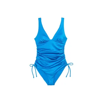 Victoria's Secret Ruched Plunge One-Piece Swimsuit / Blue One-Piece Swimsuits Women's Blue