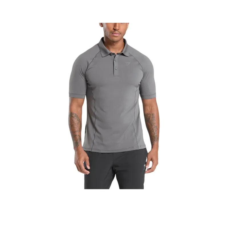 GYMSHARK Polo Shirt Men's Asphalt Gray-0