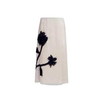 MARNI Floral appliqué Silk Midi Skirt
