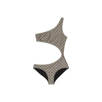 GUCCI Gg Stretch Jersey Swimsuit 'Beige/Ebony'