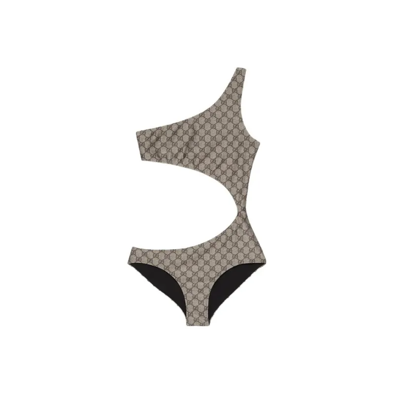 GUCCI Gg Stretch Jersey Swimsuit 'Beige/Ebony'-0
