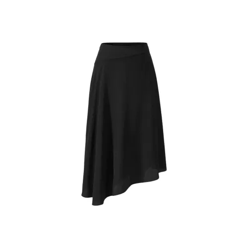 Shanghai Tang 블랙 여성 캐주얼 롱 스커트