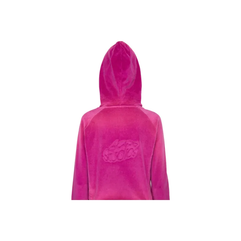 Acne Studios Hooded Zip Sweater Velvet Jackets & Coats Women's Pink Purple-3