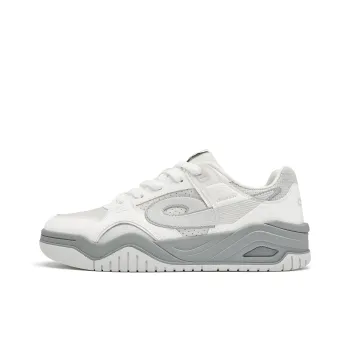 QIAODAN Coverage Slip Resistant Balance Low Top Skateboard Shoes Men's Cloud Peak White With Light Gray