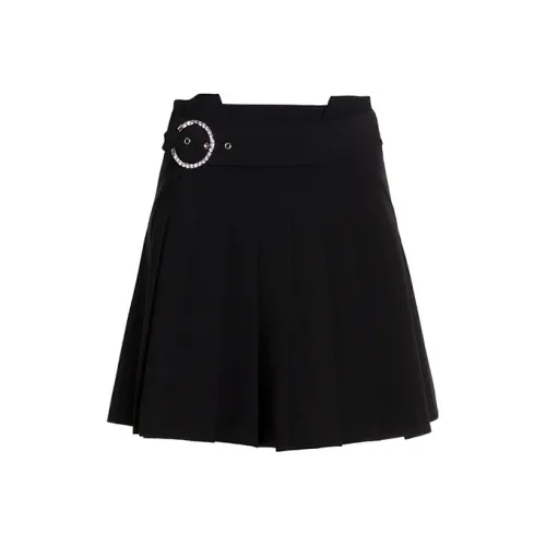 BESIONIA 블랙 여성 캐주얼 숏 스커트