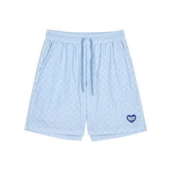 Skechers Sports Shorts Women's Blue Base Heart All Over Print