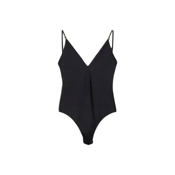 MIU MIU Sleeveless V-Neck One-Piece Swimsuit