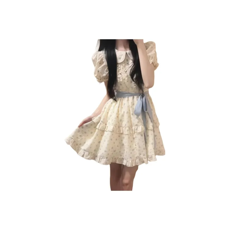 XIANSINIAO Short Sleeved Dress Women's-4