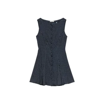 DOEN MONETTE DRESS Sleeveless Dress Women's Marine Blue Polka Dot