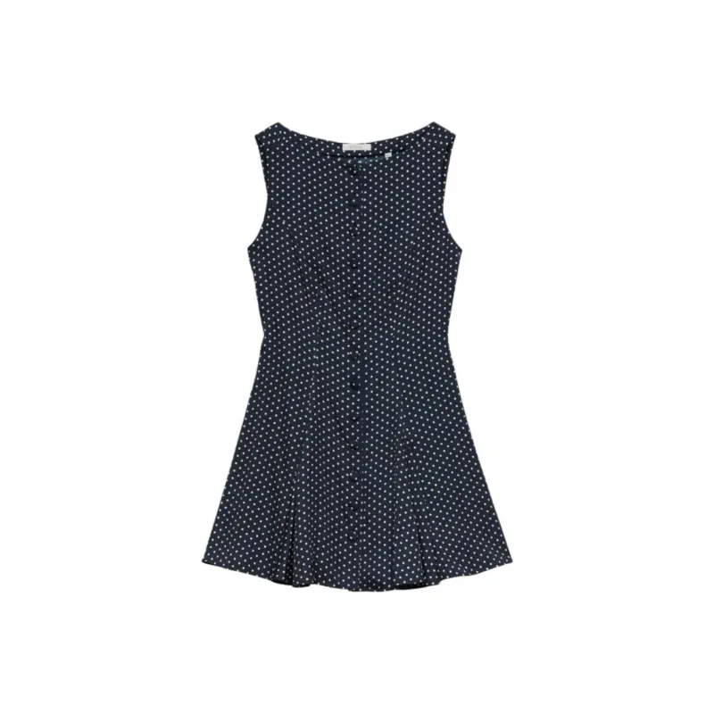 DOEN MONETTE DRESS Sleeveless Dress Women's Marine Blue Polka Dot-0