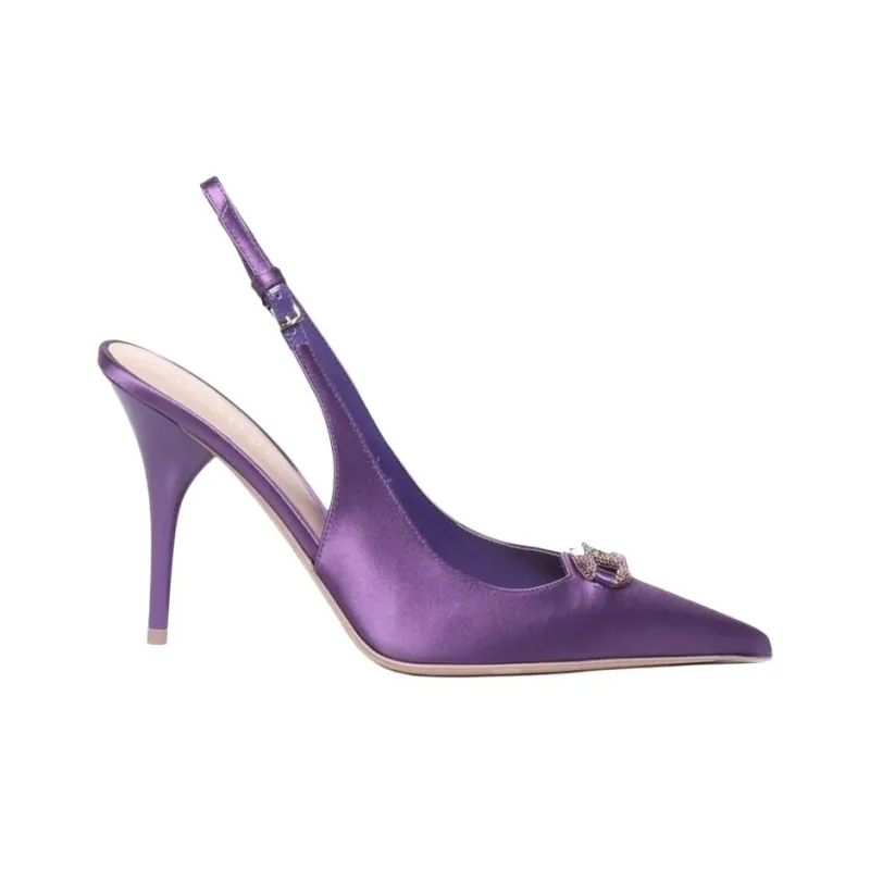 Valentino Vlogo Slim Heel High Heels Women's Purple-1