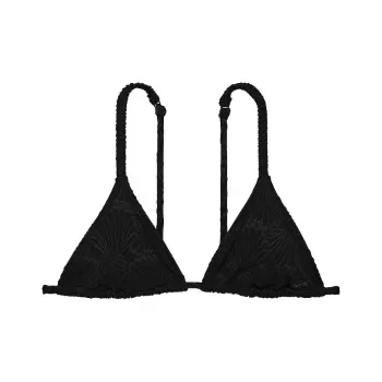 Victoria's Secret PINK SCRUNCHIE TRIANGLE BIKINI TOP / Pure Black Bikini Women's Pure Black
