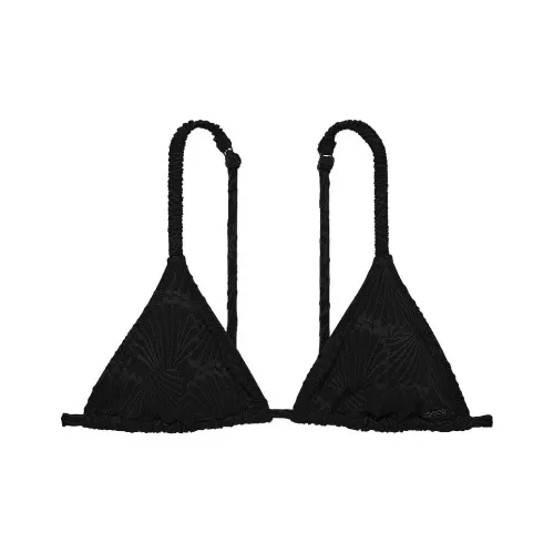 Victoria's Secret PINK SCRUNCHIE TRIANGLE BIKINI TOP / Pure Black Bikini Women's Pure Black