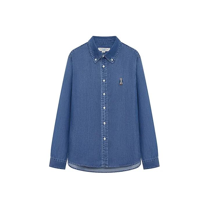 Teenie Weenie Men Shirts Unisex Medium Denim-0