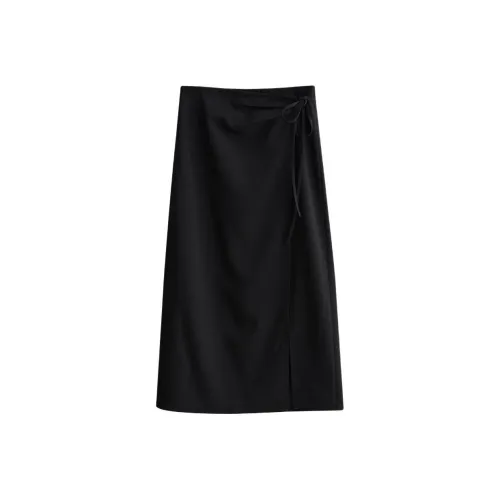 SHALLOW STREAMS Casual Long Skirt Women's Classic Black