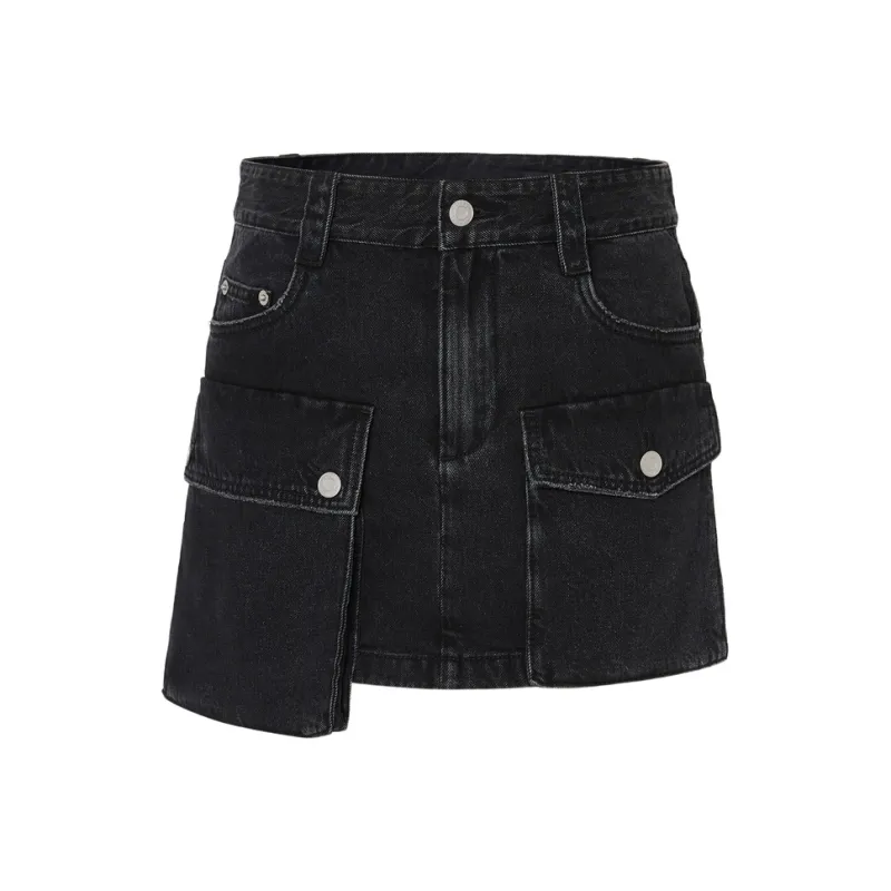 MOCO Denim Short Skirts Women's Black-0