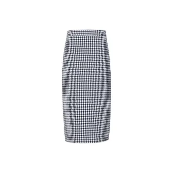 ROEYSHOUSE Casual Long Skirts Women's Houndstooth