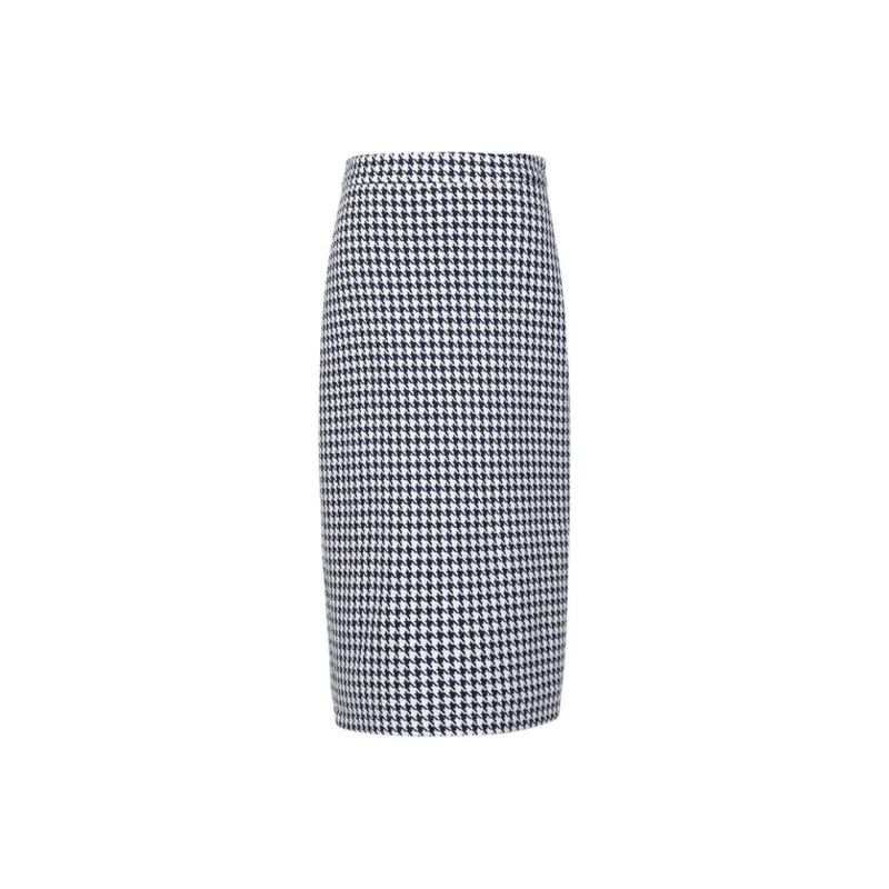 ROEYSHOUSE Casual Long Skirts Women's Houndstooth-0