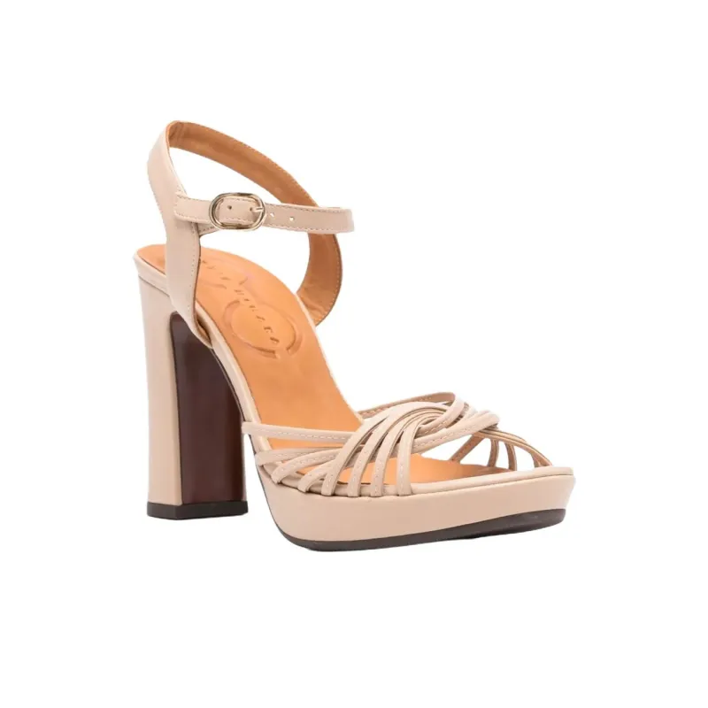CHIE MIHARA Caneti One Strap Sandals 9cm Women's Beige-2