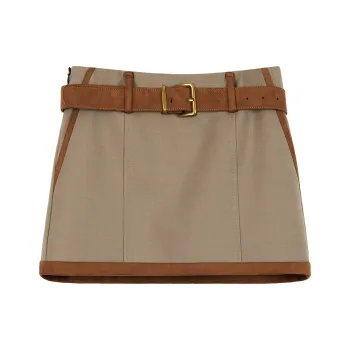 NancyCavally Casual Short Skirts Women's Khaki