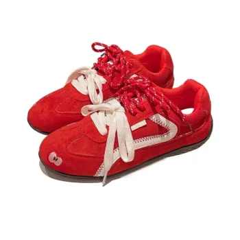 OBWA Slip Resistant, Abrasion Resistant, Breathable, Lightweight Low Top Casual Shoes Women's Red Apple