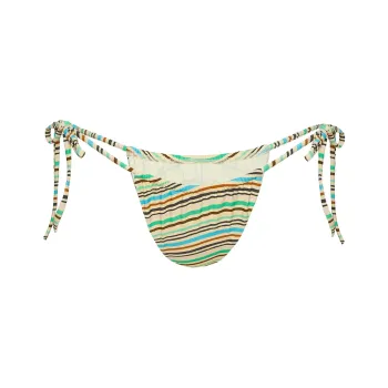 PRINCESS POLLY JENNER TIE SIDE RUCHED BIKINI BOTTOM Swimming Shorts Women's Green Stripe/Green Stripes