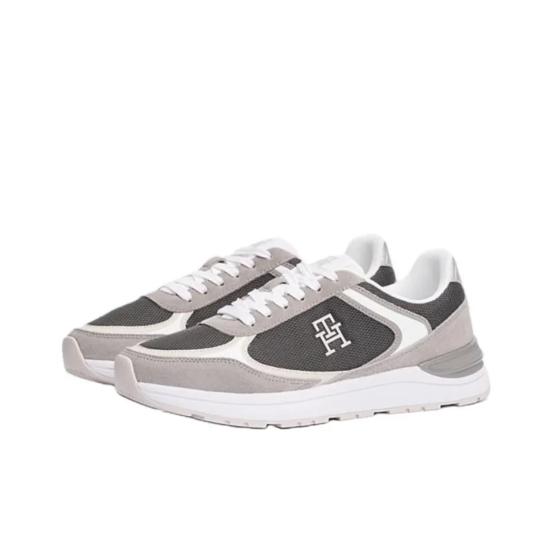 Tommy Hilfiger TH Monogram Low Top Casual Shoes Women's Gray-2
